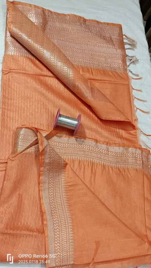 Elegant Mangalagiri Cotton Saree with Silver Zari Woven Borders